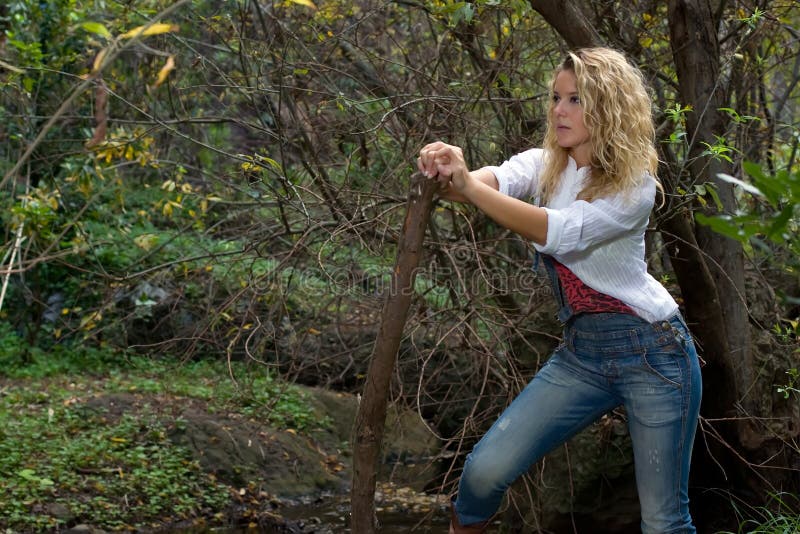 Woman on forest