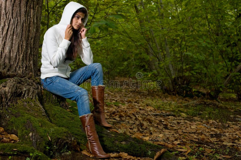 Woman on forest