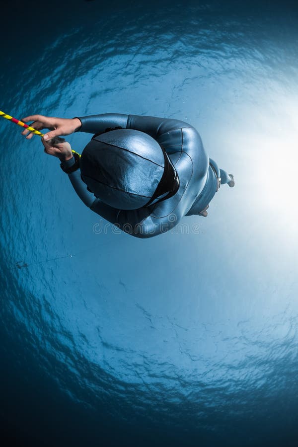 Woman free diver stock image. Image of pressure, freediving 85775579