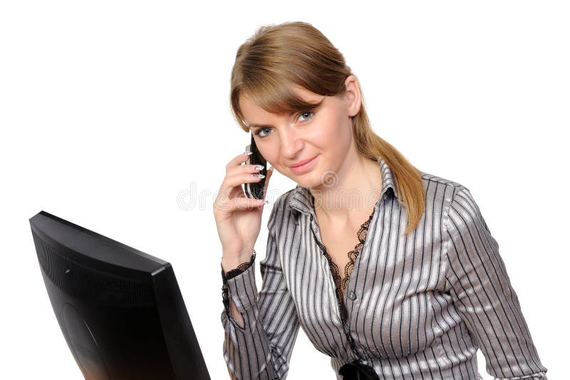 Woman in front of her computer