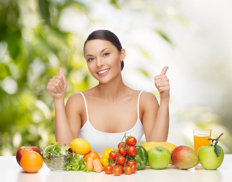 Woman with fruits and vegetables royalty free stock images Woman with fruits and vegetables royalty free stock images