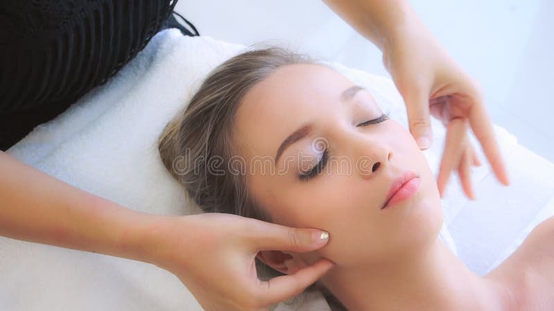 Woman Gets Facial And Head Massage In Luxury Spa Stock Image Image Of Rejuvenation Care