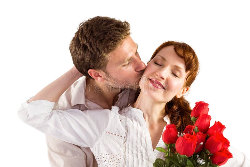Woman Getting Roses from Man Stock Photo Image of stalk, view 44136592