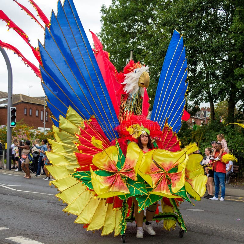 Woman in Giant Parrot Costume in Leeds West Indian Carnival Parade ...