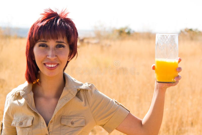 Woman and a glass of juice