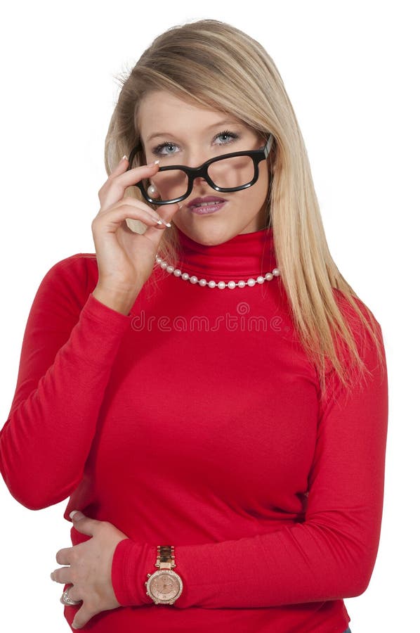 Woman With Glasses Stock Image Image Of Confident Agitated 67631583