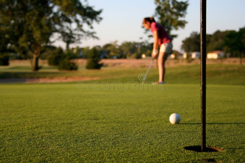 Woman on golf course