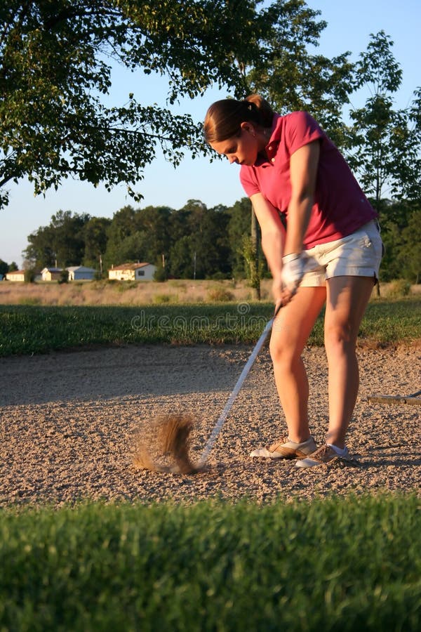 Woman on golf course