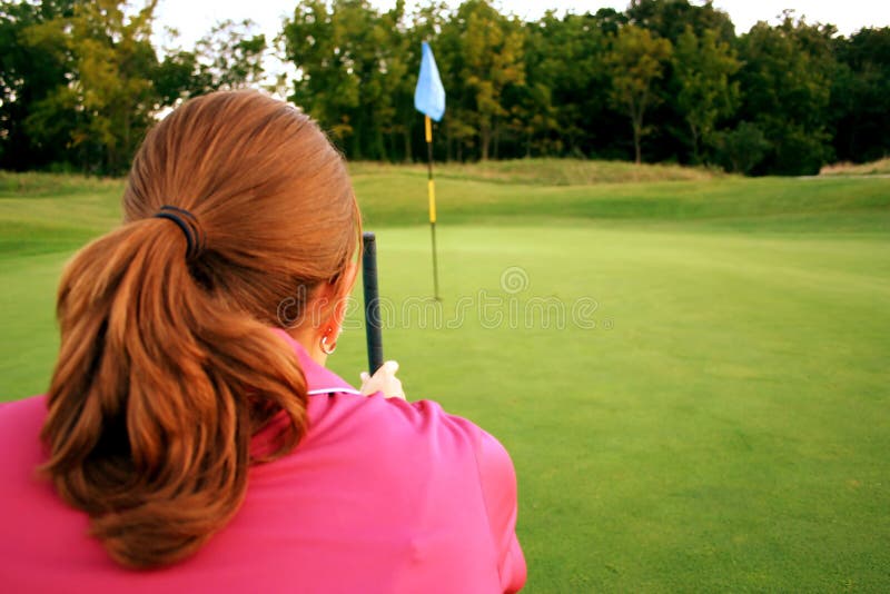 Woman on golf course