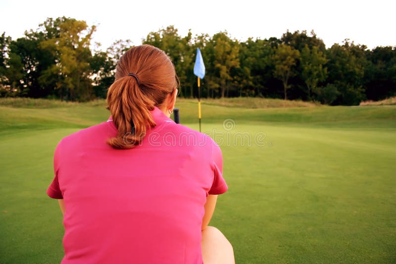 Woman on golf course