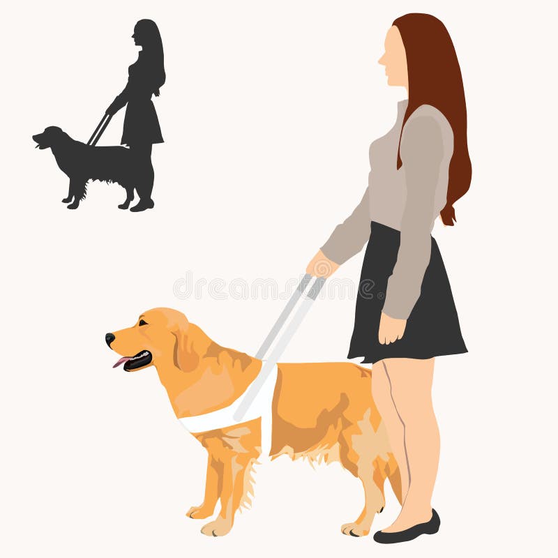 Woman with guide dog vector illustration. royalty free illustration Woman with guide dog vector illustration. royalty free illustration