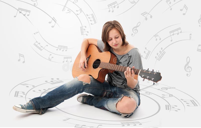 Woman with guitar