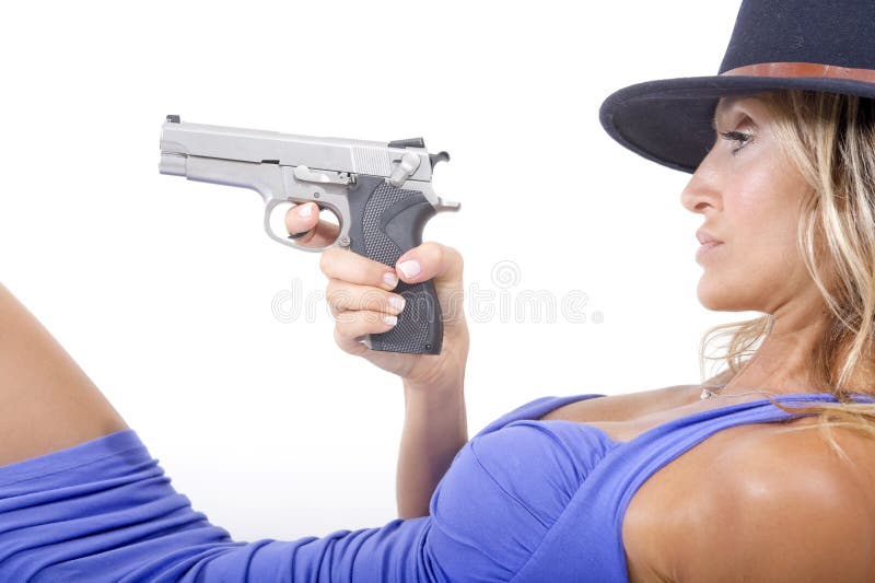 Woman and gun
