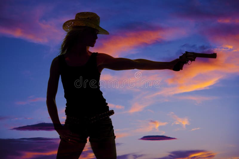 Woman gun silhouette