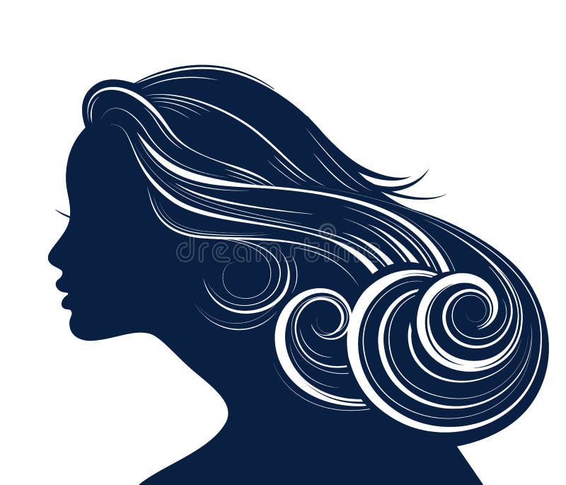 Woman Hair style silhouette