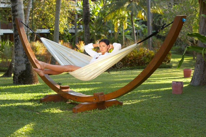 Woman on hammock