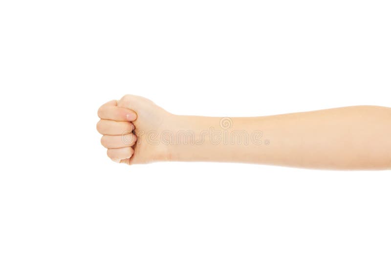 Woman hand with clenched a fist royalty free stock image