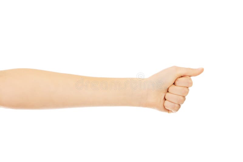 Woman hand with clenched a fist royalty free stock photo