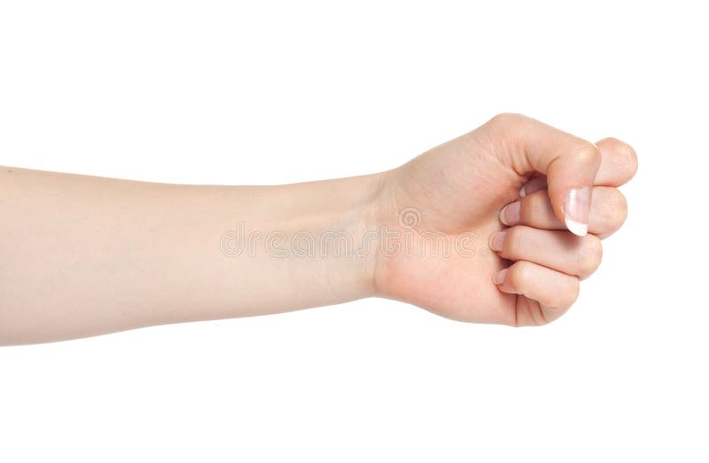 Woman hand in a fist stock photos