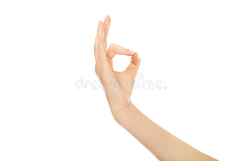 Woman hand gesturing ok sing stock photos