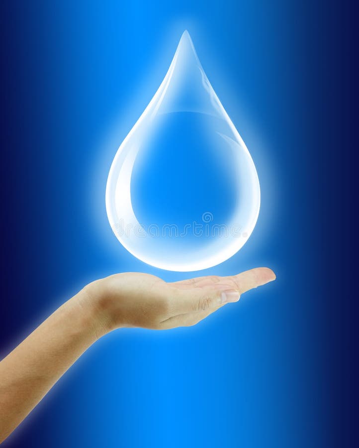 Woman hand hold water drop