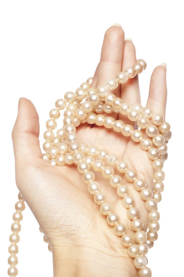 Woman Hand Holding Necklace Stock Photo Image of nail, jewellery 22662730