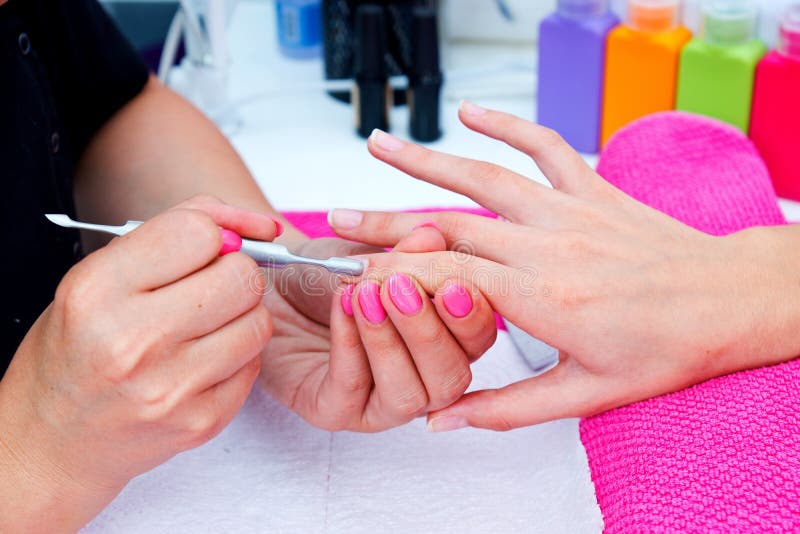 Woman hand on manicure