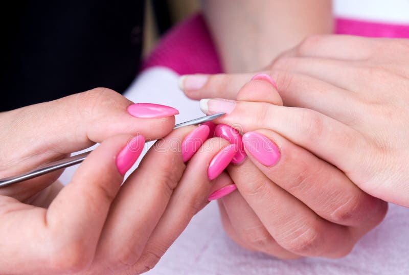 Woman hand on manicure