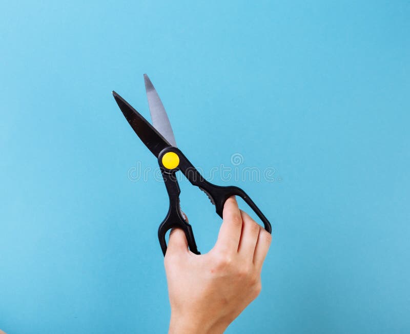 Hand with Scissors Cutting Red Ribbon Stock Image - Image of opening ...