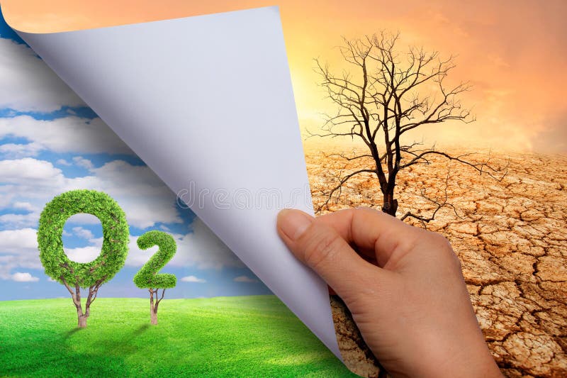 Woman hand turning pages of paper. O2 icon metaphor climate change solution. global warming, Sustainable development and green