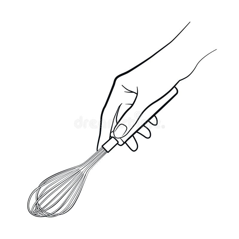 Hand Holding A Whisk stock vector. Illustration of stir - 38708109