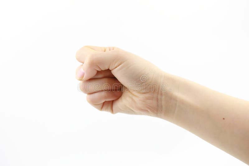 Woman hand on white background clenched fist royalty free stock photo Woman hand on white background clenched fist royalty free stock photo