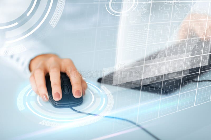 Woman hands with keyboard and mouse royalty free stock image