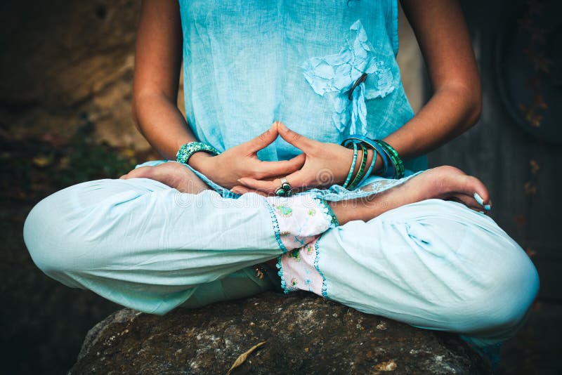 Woman Hands in Yoga Symbolic Gesture Mudra Stock Photo - Image of heal ...