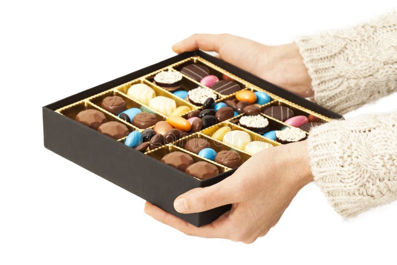 Woman Hands Offering Chocolates in Box Stock Image Image of sweet