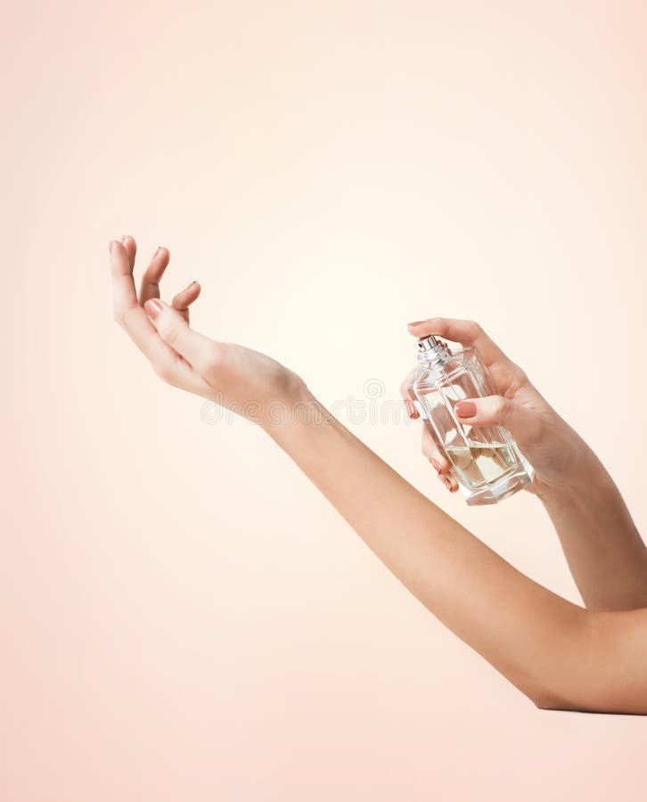 Woman Hands Spraying Perfume Stock Photo - Image of advert, hands: 38284100