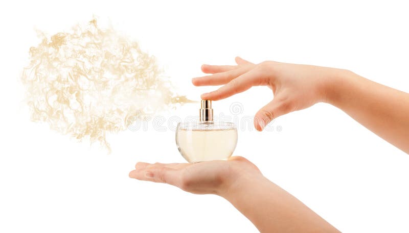 Woman Hands Spraying Perfume Stock Photo - Image of cologne, glass