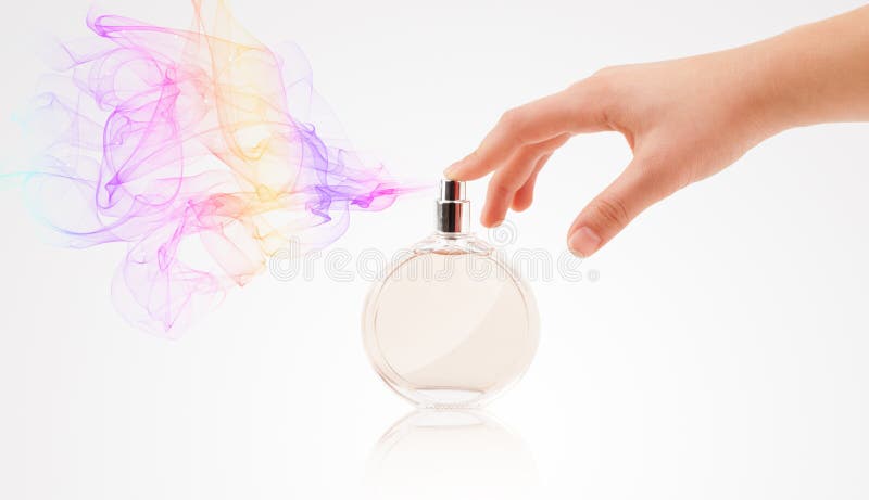 Woman Hands Spraying Perfume Stock Image - Image of isolated, hygiene ...