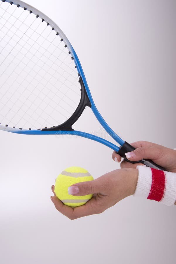 Woman Hands with Tennis Racket Stock Photo Image of recreation, hands