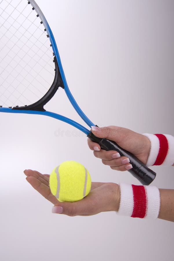 Woman Hands with Tennis Racket Stock Image Image of nwoman, friend 81280359