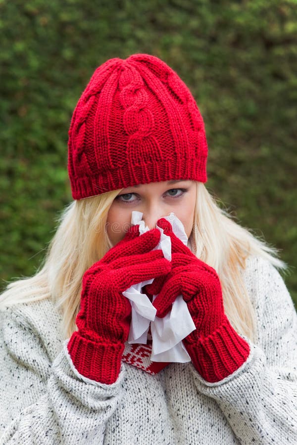 Woman Has a Cold and Has a Cold Stock Image Image of pollen, autumn