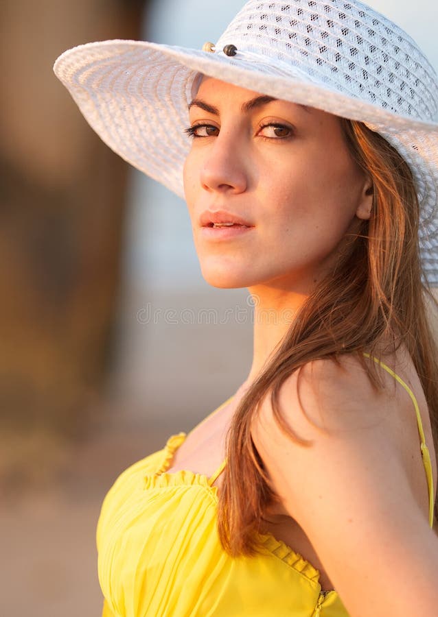 Woman with a hat stock image. Image of fashion, woman 26208065
