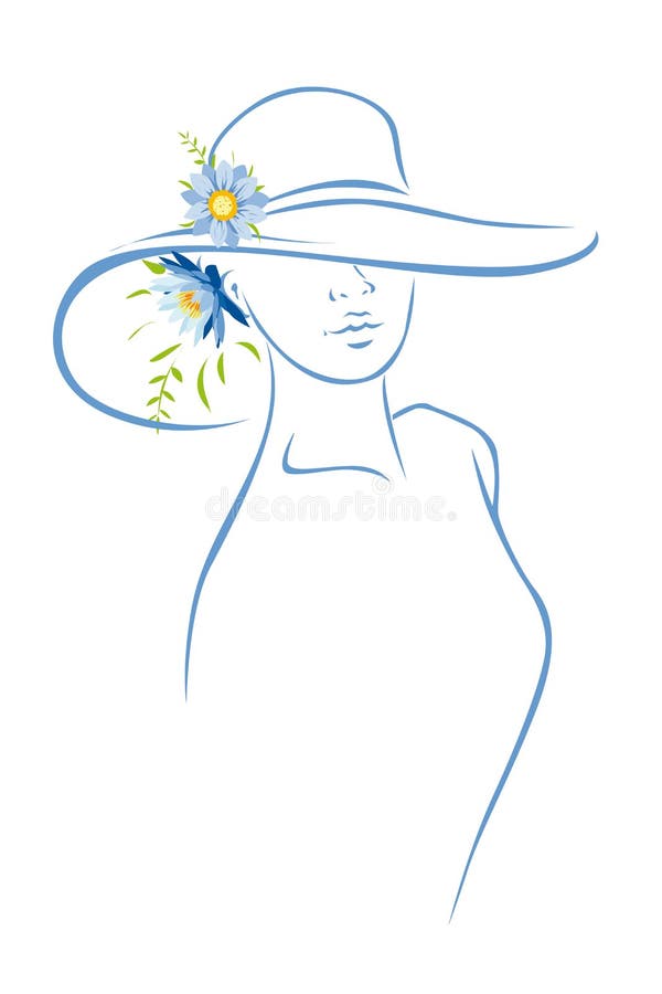 Woman with hat and flower