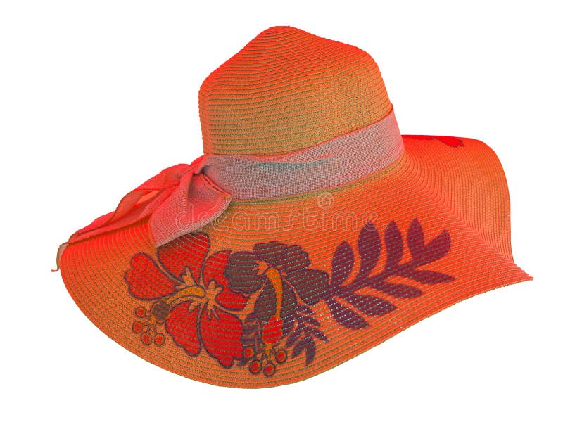 Brown woman`s hat. clipping path