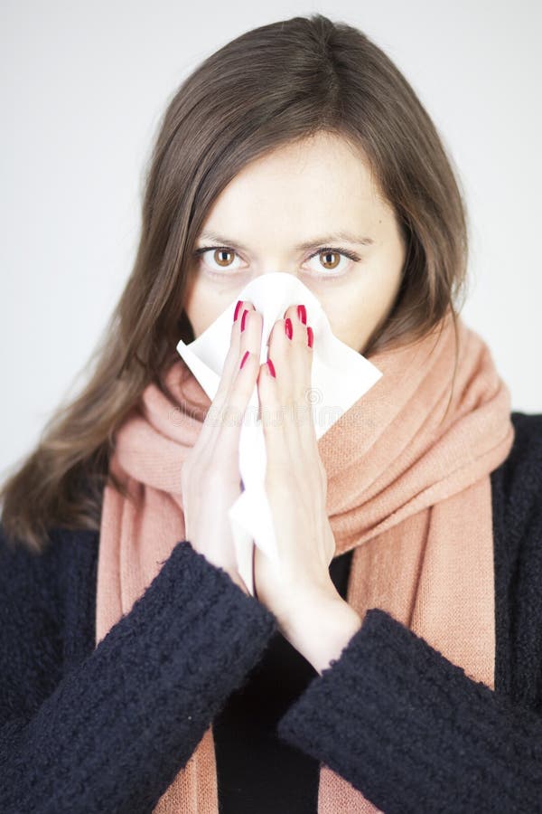 Woman having a cold