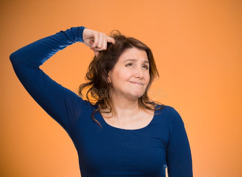Woman having short memorry loss royalty free stock images Woman having short memorry loss royalty free stock images