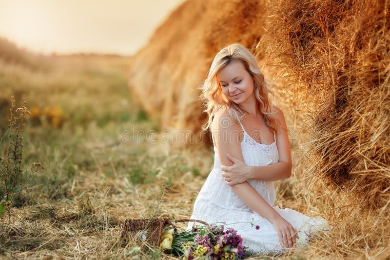 Woman in the hay