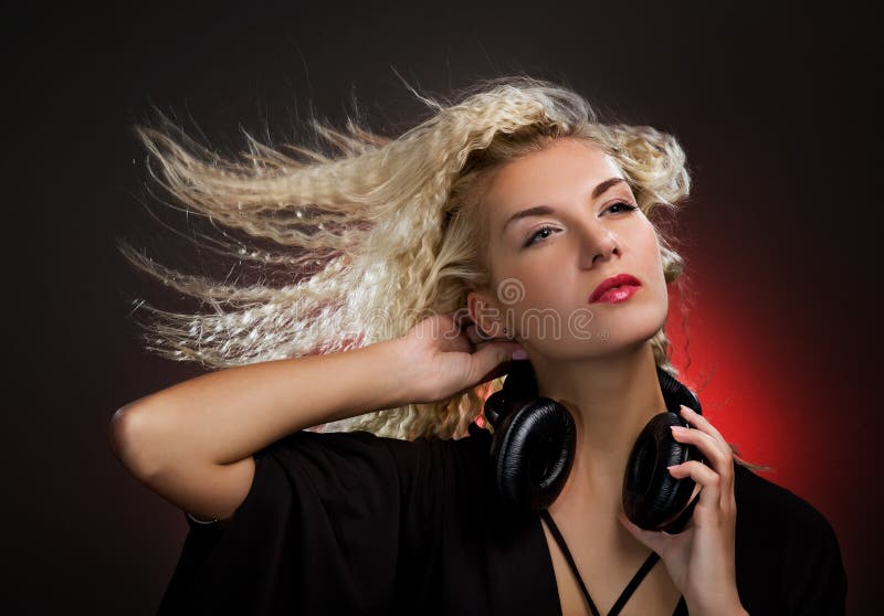 Woman with headphones