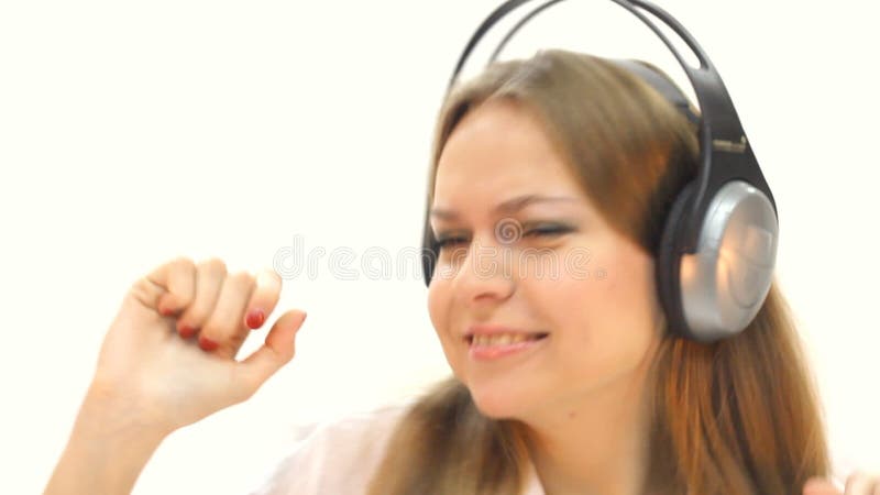 Woman with headphones listening to music