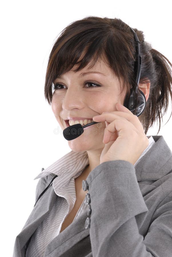 Woman with a headset